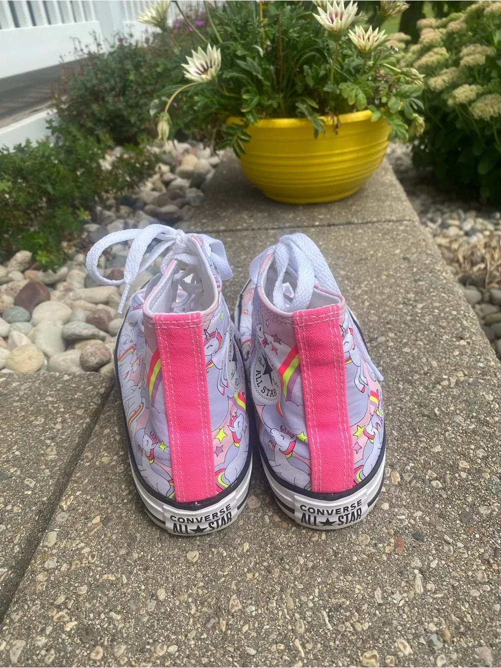 Converse Kids Pink Rainbow Unicorn High-Top Sneakers